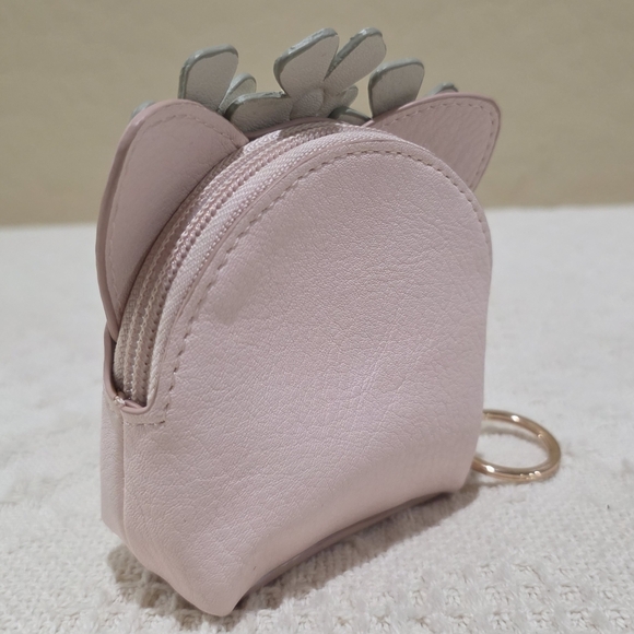 Lauren Conrad Kitty Cat Flower Floral Pink Coin Pouch Purse Rose Gold Keychain - Picture 4 of 10